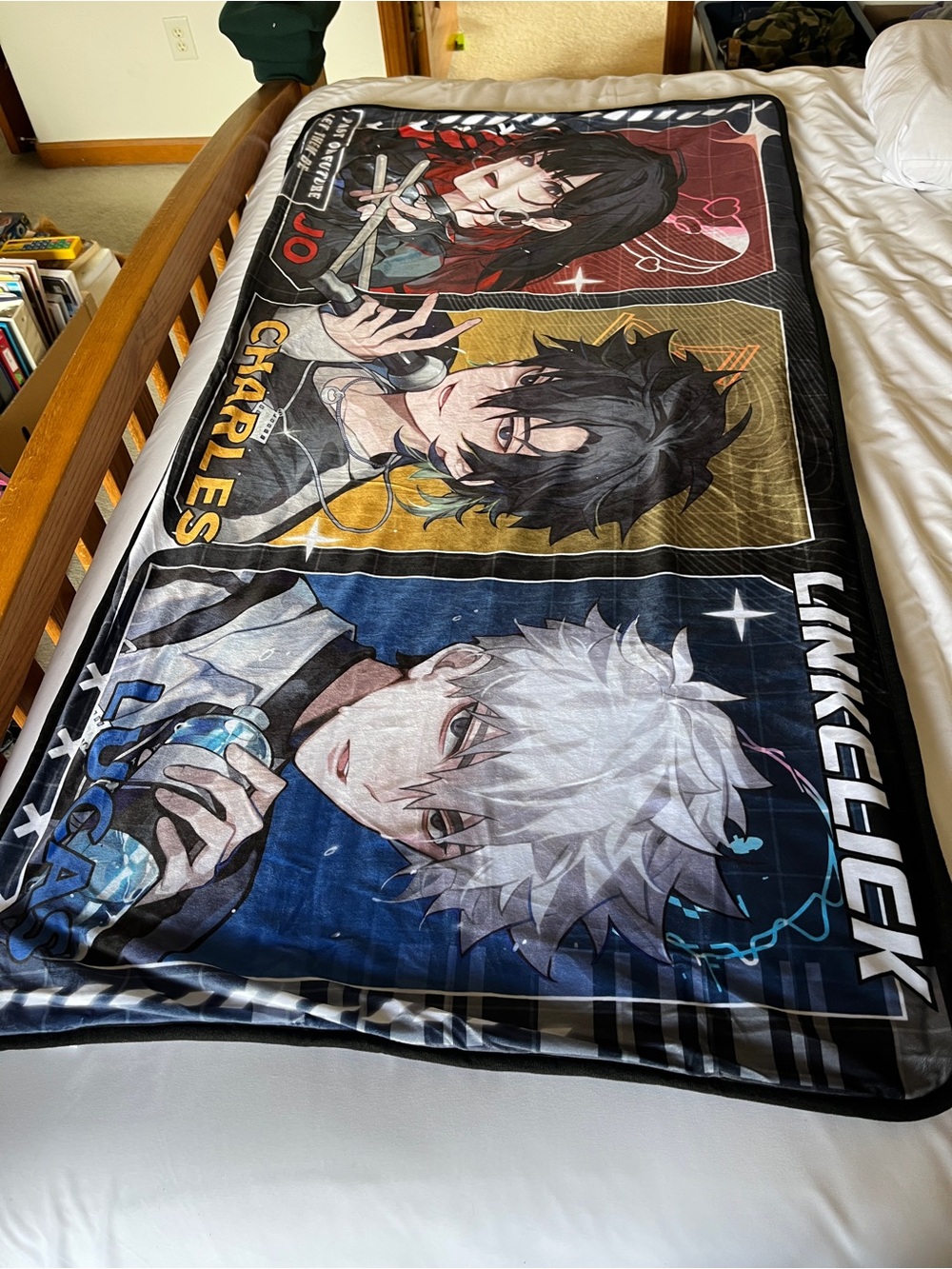 Bilibili Link Click Anime Fleece Throw Blanket 80x153cm 100% Polyester Multicolo